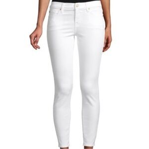 7 For All Mankind Women's Gwenevere Ankle Skinny Jeans Crisp White - 28 Designer